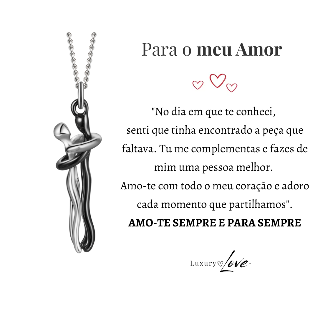 Colar Abraço-Infinito® prateado (com dedicatória)