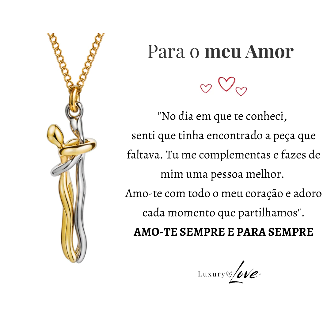 Colar Abraço-Infinito® dourado (com dedicatória)