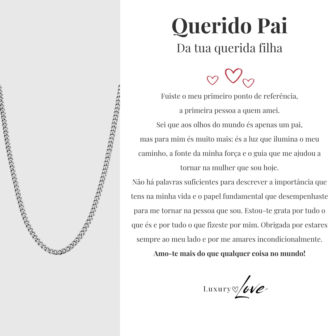 Colar Cuban Style® Para o meu Pai (com dedicatória à escolha)