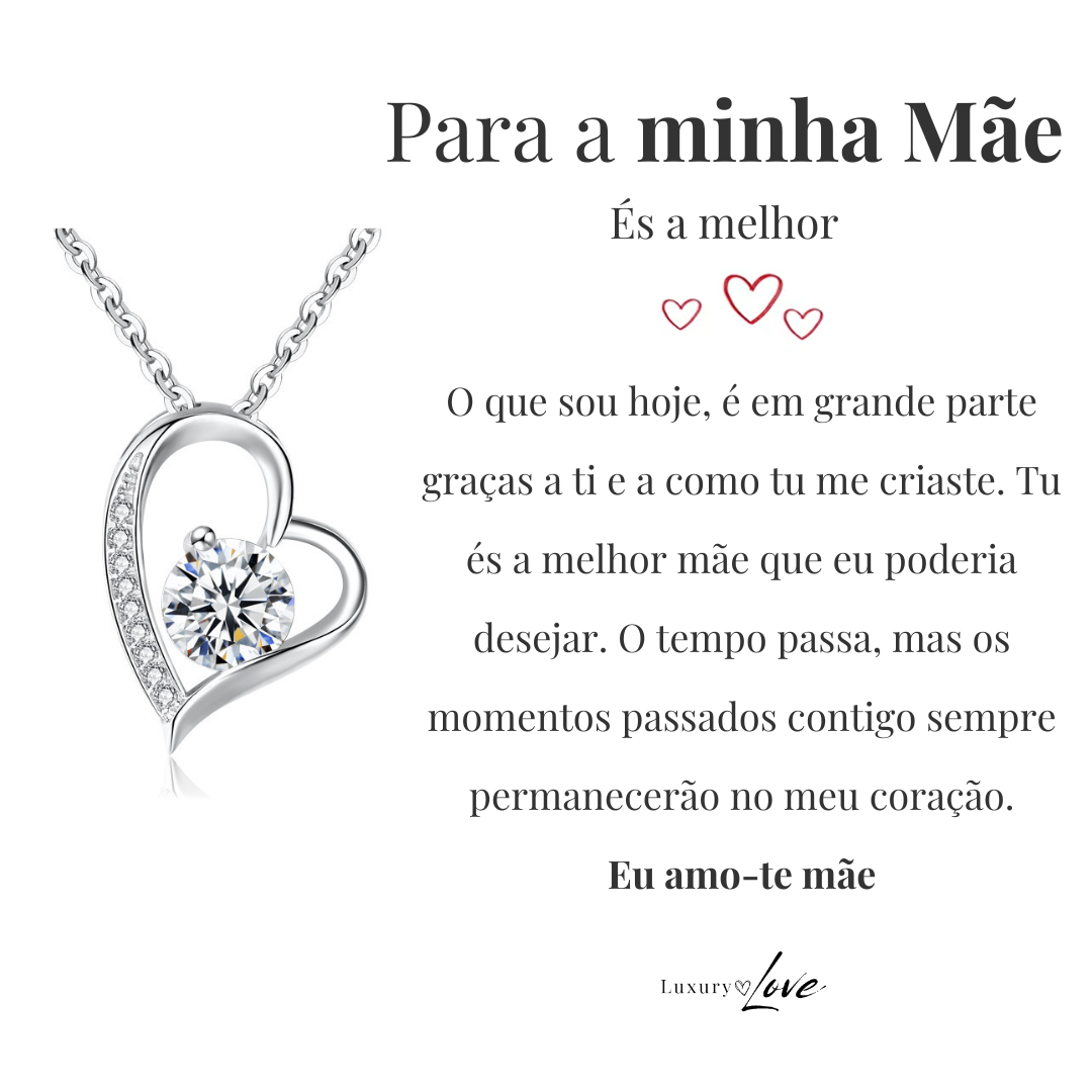 Colar Amor-Eterno™ prateado para a minha Mãe (com dedicatória especial)