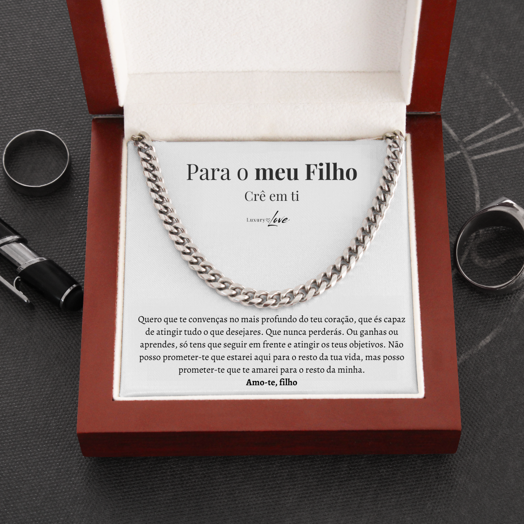 Colar Cuban Style® para o meu Filho (com dedicatória à escolha)