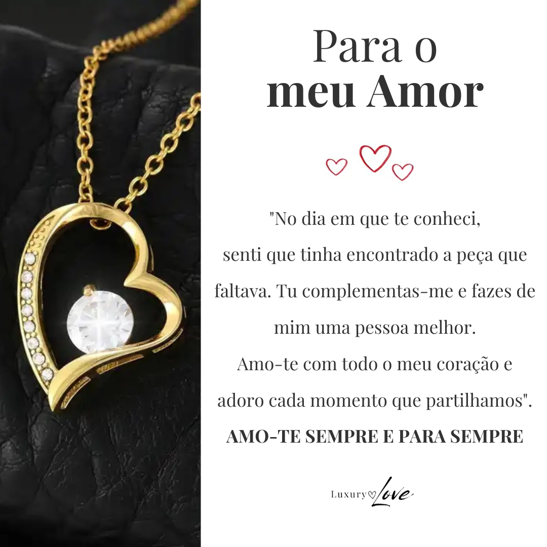 Colar Amor-Eterno™ dourado para o meu Amor (com dedicatória especial)