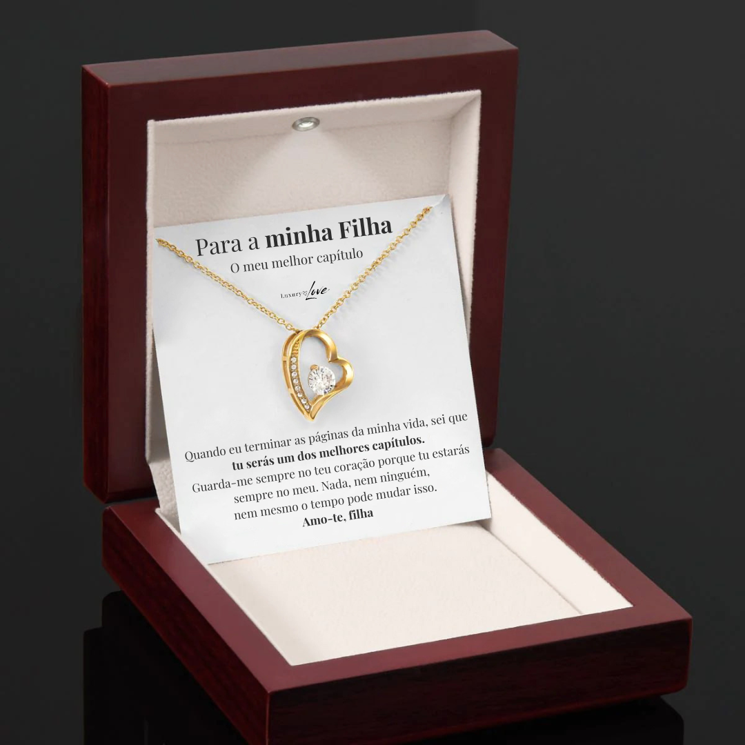 Colar Amor-Eterno™ dourado para a minha Filha (com dedicatória especial)