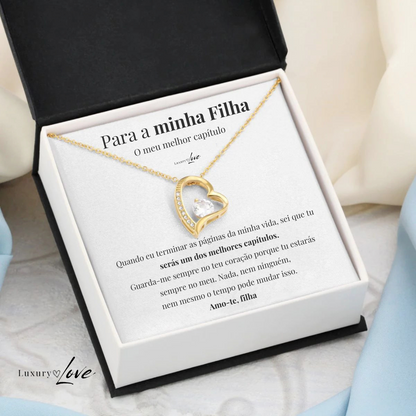 Colar Amor-Eterno™ dourado para a minha Filha (com dedicatória especial)