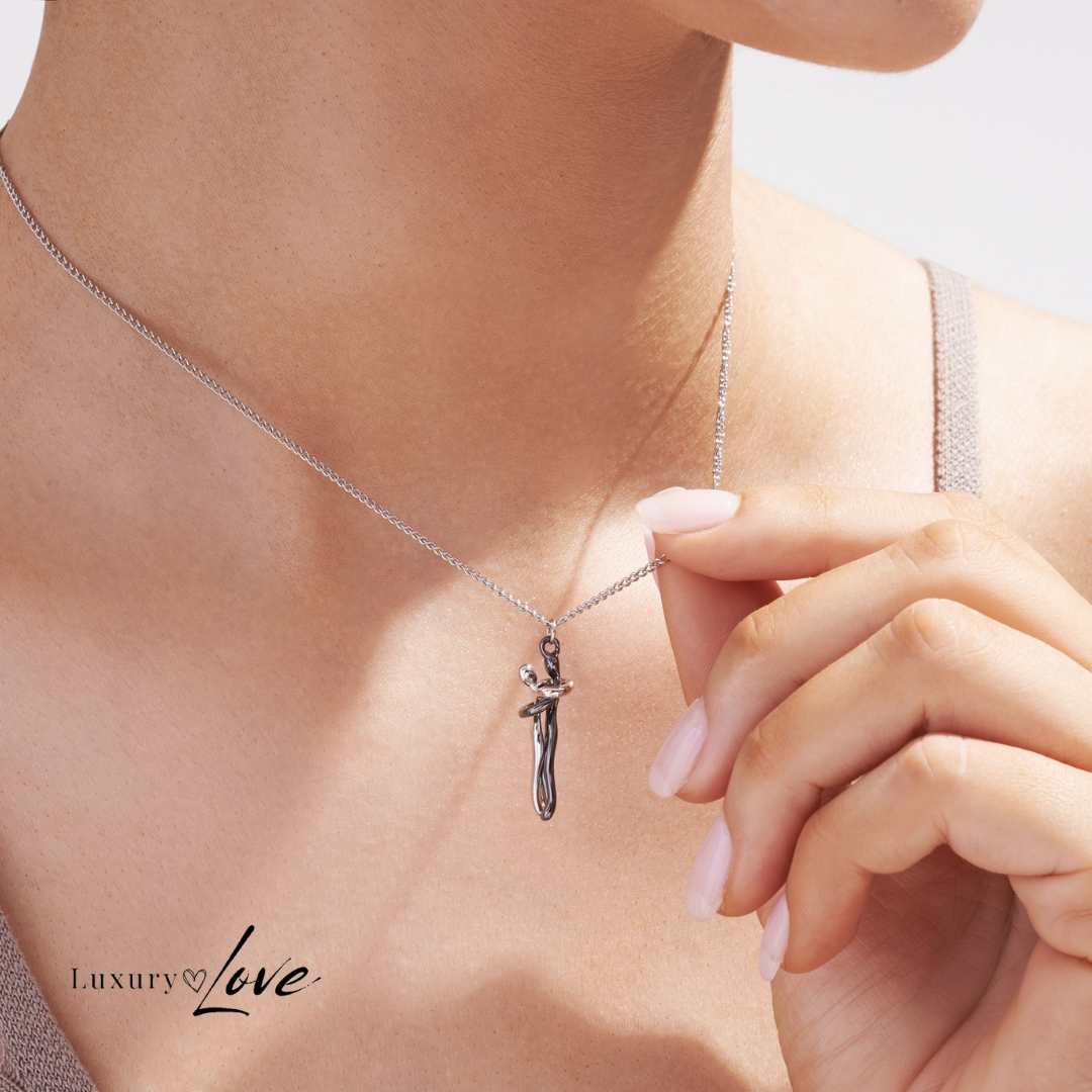 Colar Abraço-Infinito® para a minha Mãe (com dedicatória e caixa de madeira com luz)