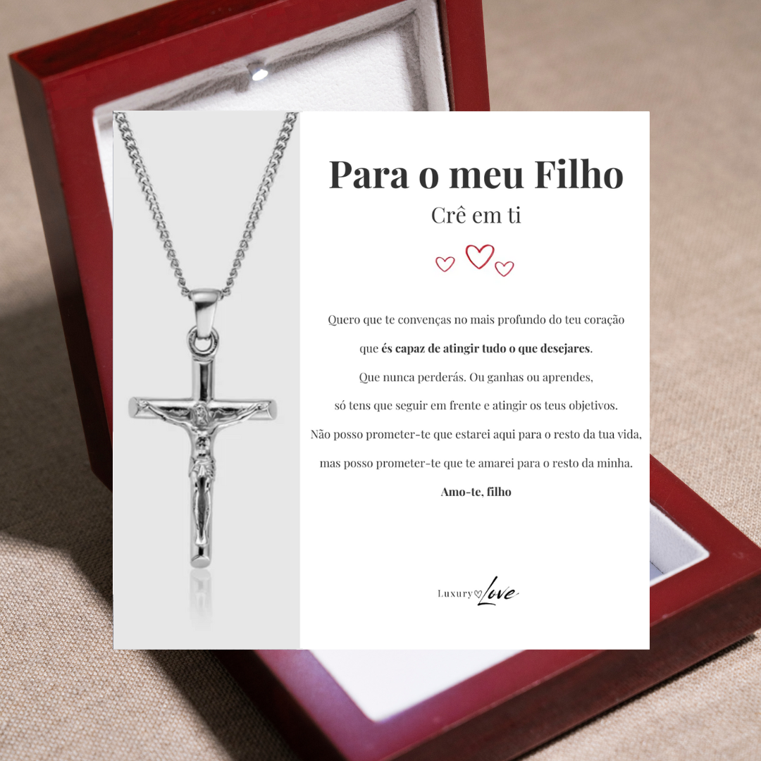 Colar Cruz® para o meu Filho (com dedicatória à escolha)