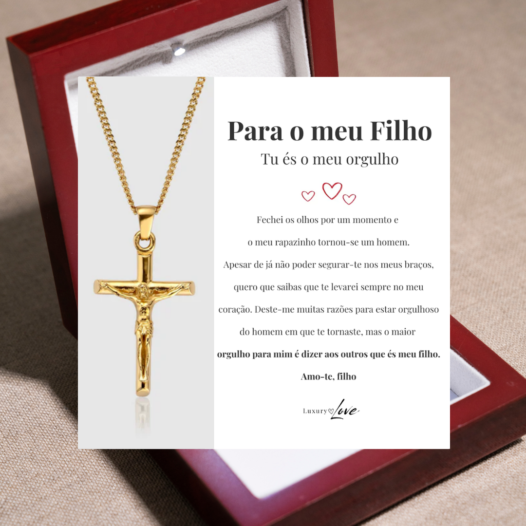 Colar Cruz® para o meu Filho (com dedicatória à escolha)