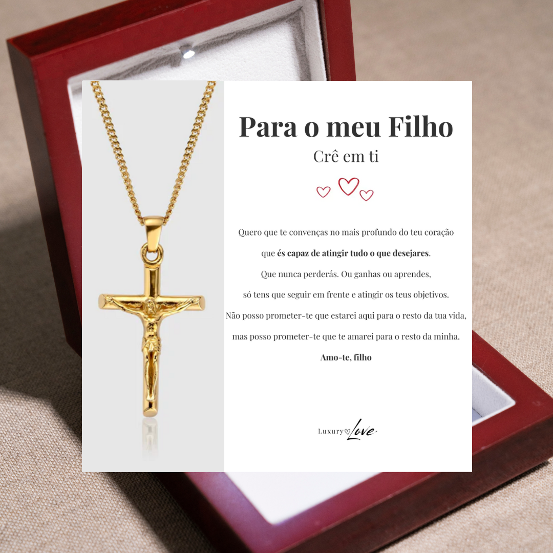 Colar Cruz® para o meu Filho (com dedicatória à escolha)