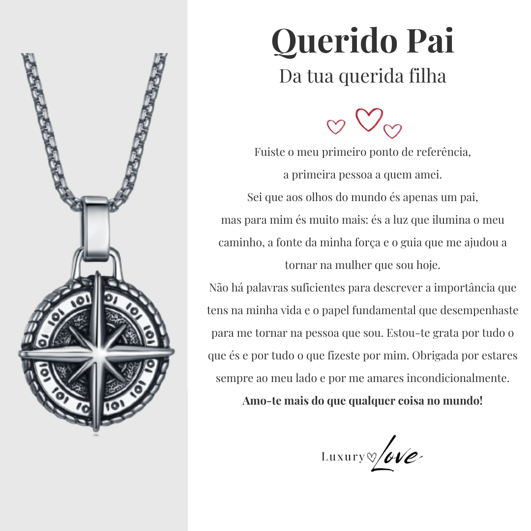 Colar Estrela do Norte® para o meu Pai (com dedicatória à escolha)