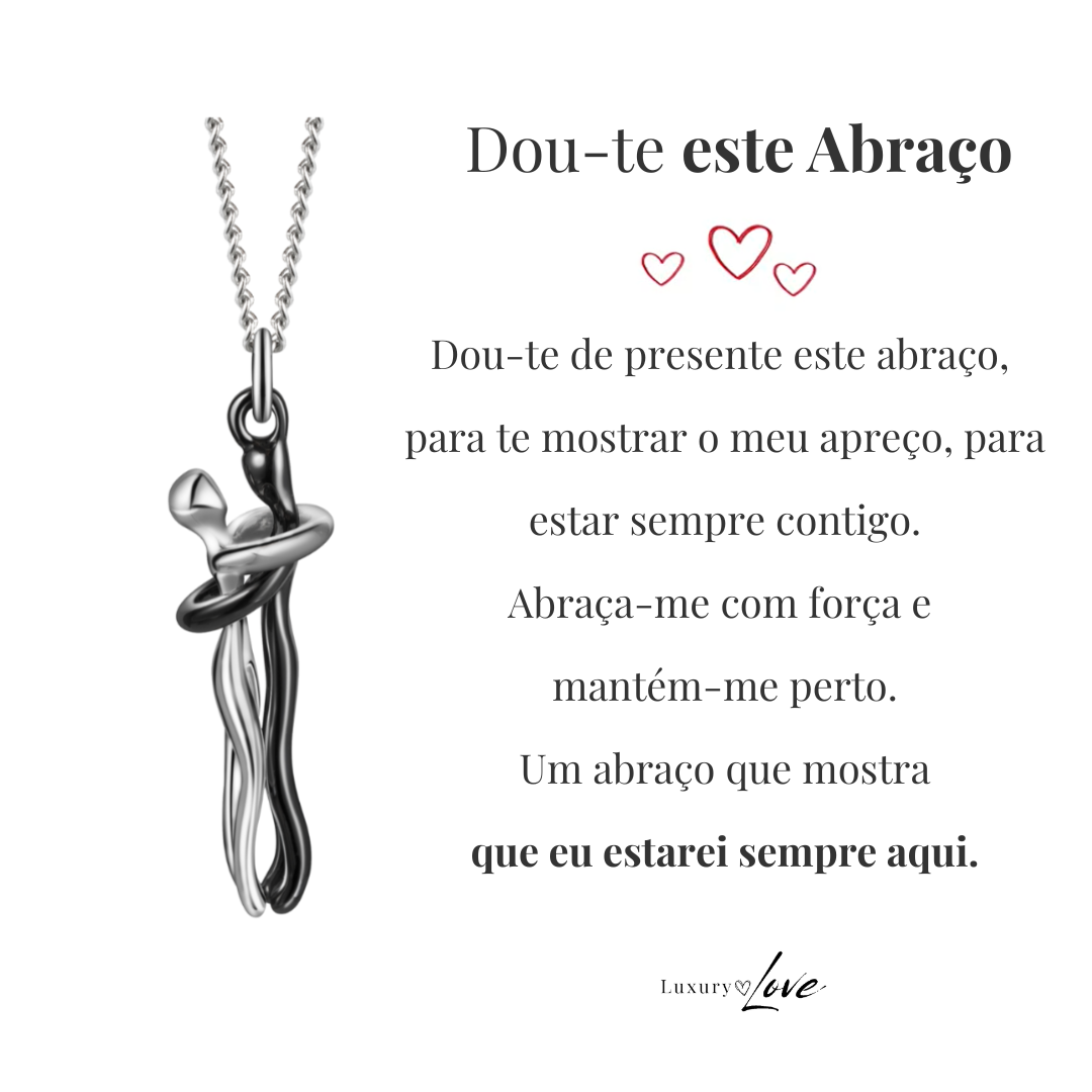 Colar Abraço-Infinito® para a minha Filha (com dedicatória e caixa de madeira com luz)