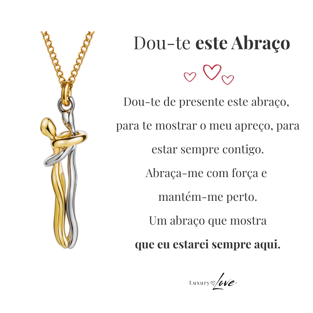 Colar Abraço-Infinito® dourado (com dedicatória)