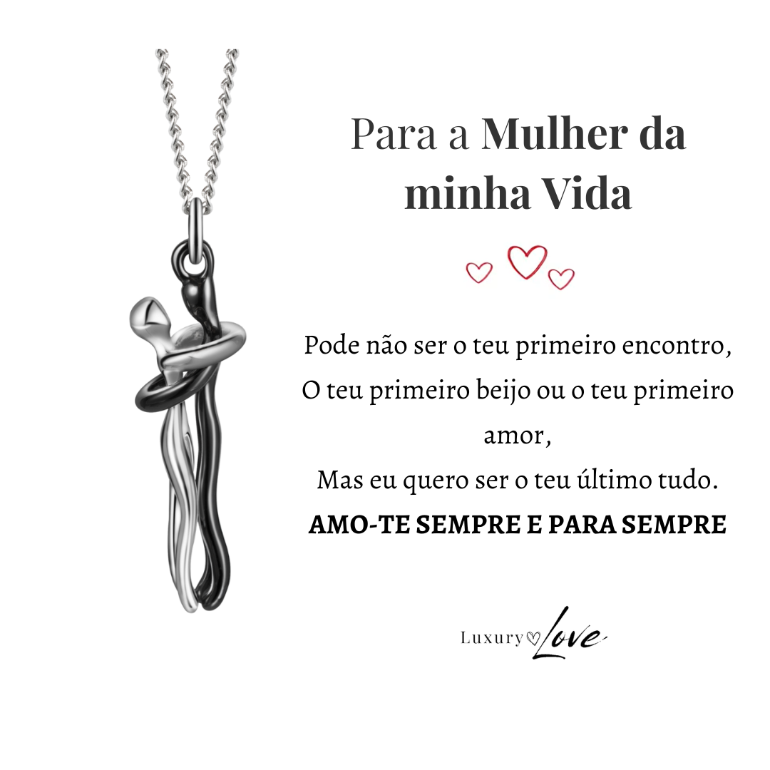 Colar Abraço-Infinito® prateado (com dedicatória)