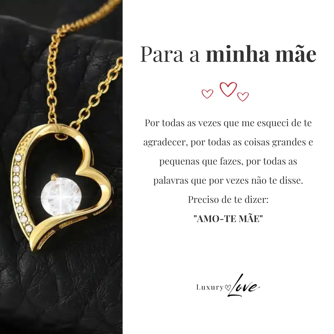 Colar Amor-Eterno™ dourado para a minha Mãe (com dedicatória especial)