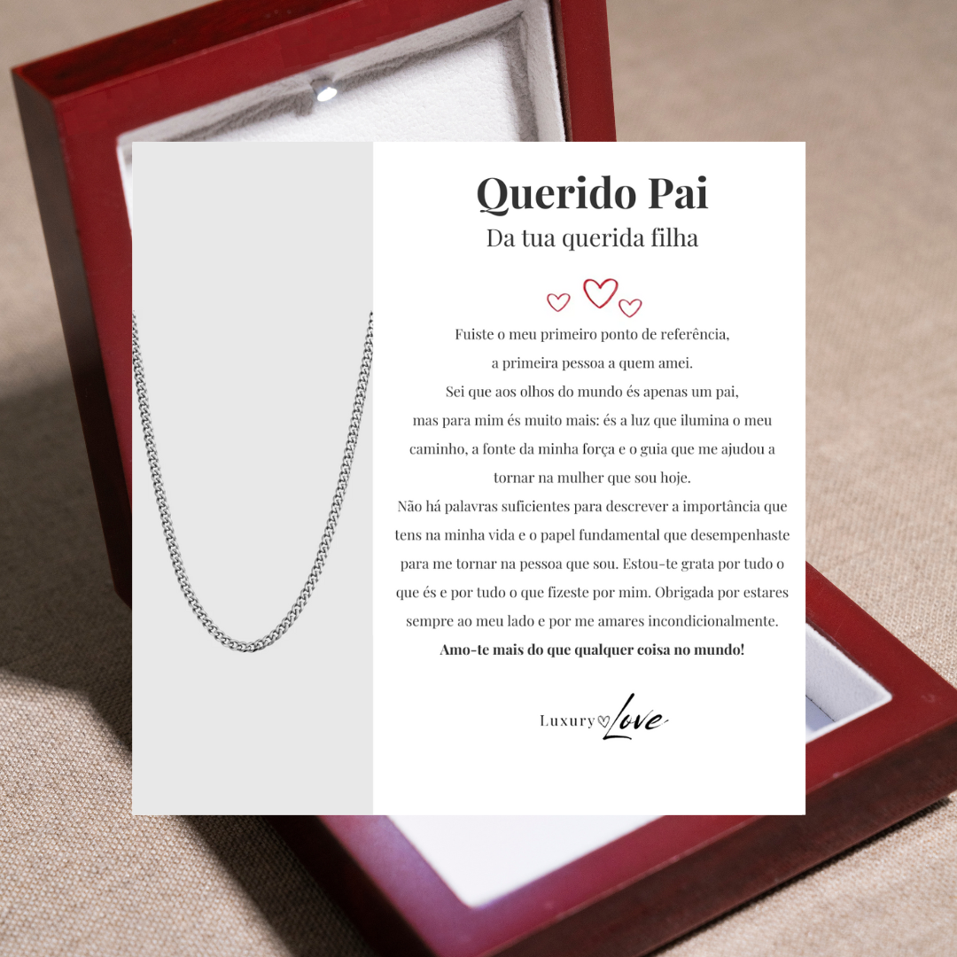 Colar Cuban Style® Para o meu Pai (com dedicatória à escolha)