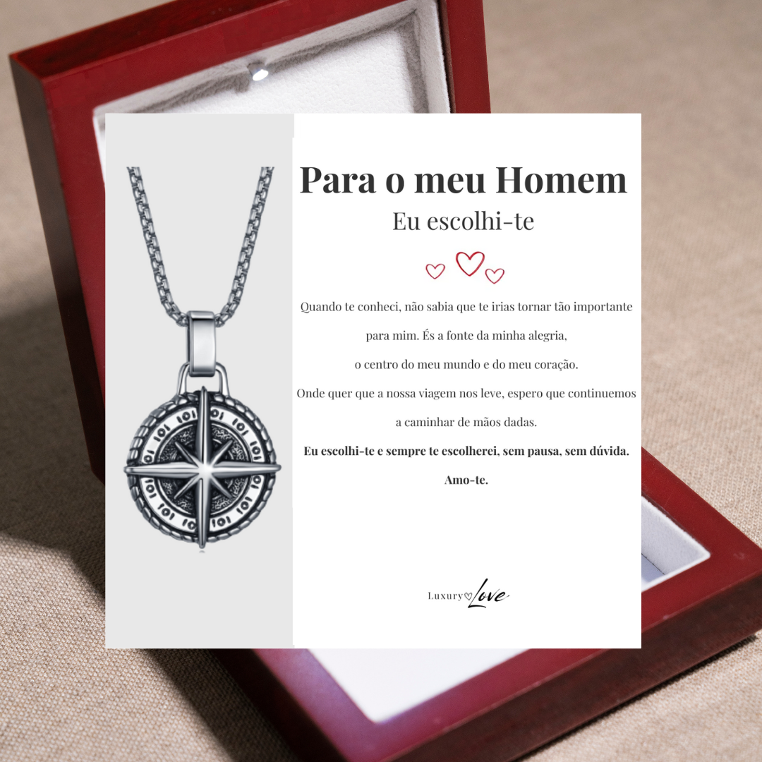 Colar Estrela do Norte® para o meu Homem (com dedicatória à escolha)