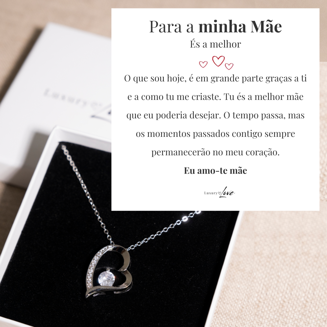 Colar Amor-Eterno™ prateado para a minha Mãe (com dedicatória especial)