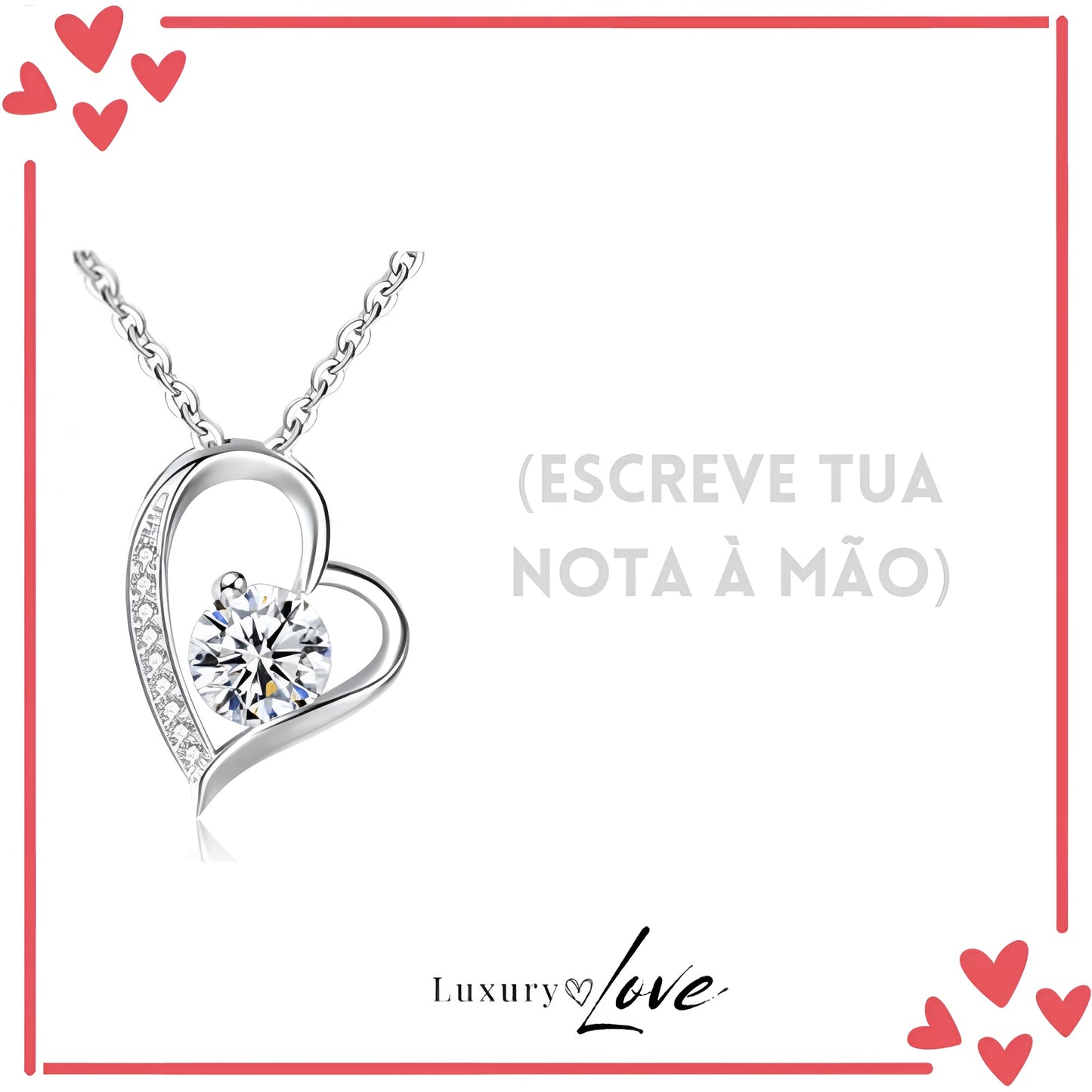 Colar Amor-Eterno™ prateado para o meu Amor (com dedicatória especial)