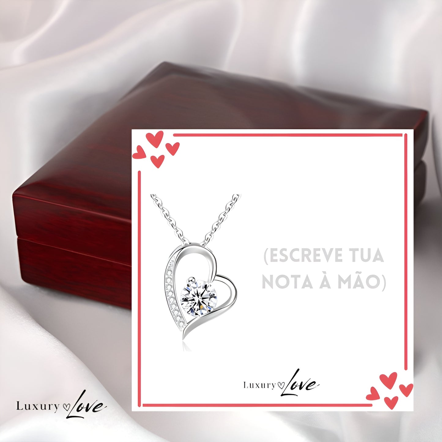 Colar Amor-Eterno™ prateado para o meu Amor (com dedicatória especial)