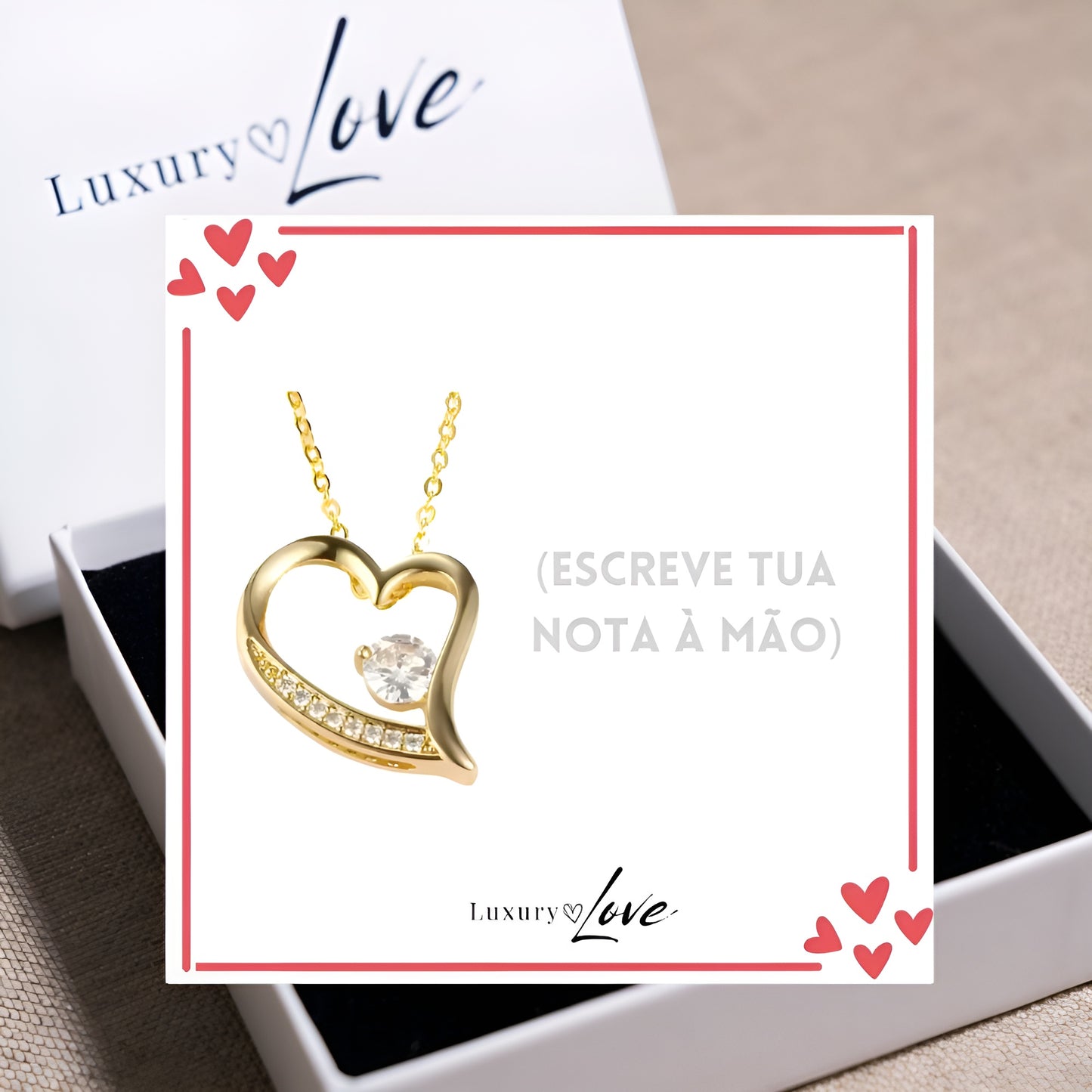 Colar Amor-Eterno™ dourado para a minha Filha (com dedicatória especial)